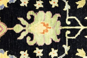 Black Floral 9X12 Osh Chobi Oriental Rug