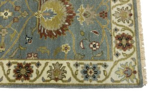 Blue-gray Floral Osh Chobi 3X8 Peshawar Oriental Runner Rug