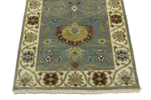 Blue-gray Floral Osh Chobi 3X8 Peshawar Oriental Runner Rug