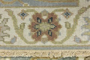 Blue-gray Floral Osh Chobi 3X8 Peshawar Oriental Runner Rug