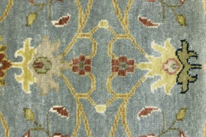 Blue-gray Floral Osh Chobi 3X8 Peshawar Oriental Runner Rug