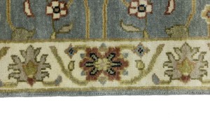 Blue-gray Floral Osh Chobi 3X8 Peshawar Oriental Runner Rug