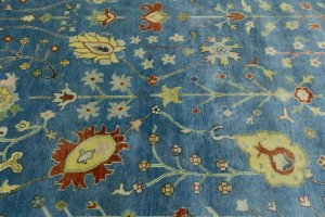 Blue Floral 10X14 Osh Chobi Oriental Rug