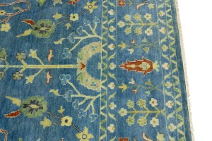 Blue Floral 10X14 Osh Chobi Oriental Rug