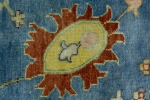 Blue Floral 10X14 Osh Chobi Oriental Rug