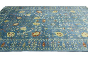 Blue Floral 10X14 Osh Chobi Oriental Rug