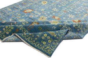 Blue Floral 10X14 Osh Chobi Oriental Rug