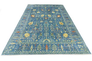 Blue Floral 10X14 Osh Chobi Oriental Rug