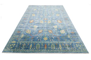 Blue Floral 10X14 Osh Chobi Oriental Rug