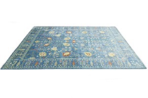 Blue Floral 10X14 Osh Chobi Oriental Rug