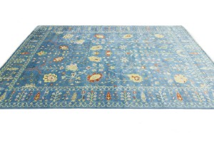 Blue Floral 10X14 Osh Chobi Oriental Rug