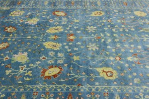 Blue Floral 10X14 Osh Chobi Oriental Rug