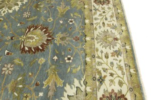 Blue-gray Floral Osh Chobi 12X15 Peshawar Oriental Rug