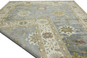 Blue-gray Floral Osh Chobi 12X15 Peshawar Oriental Rug