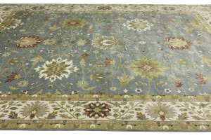 Blue-gray Floral Osh Chobi 12X15 Peshawar Oriental Rug