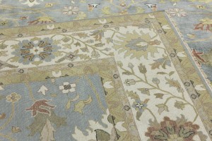 Blue-gray Floral Osh Chobi 12X15 Peshawar Oriental Rug