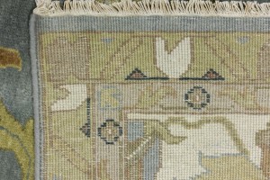 Blue-gray Floral Osh Chobi 12X15 Peshawar Oriental Rug