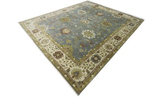 Blue-gray Floral Osh Chobi 12X15 Peshawar Oriental Rug