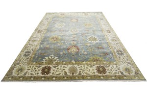 Blue-gray Floral Osh Chobi 12X15 Peshawar Oriental Rug