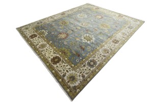 Blue-gray Floral Osh Chobi 12X15 Peshawar Oriental Rug