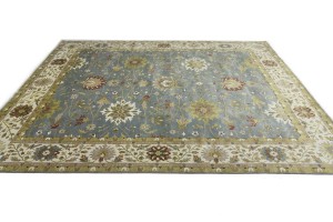 Blue-gray Floral Osh Chobi 12X15 Peshawar Oriental Rug