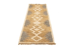 Cream Braided Style Jute Sumak 3X8 Modern Runner Rug
