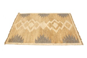 Cream Braided Style Jute Sumak 5X7 Modern Rug