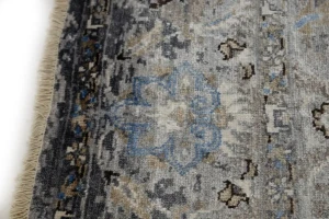 Multicolored Bamboo Silk 8X10 Distressed Modern Rug