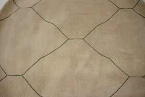 Beige Geometric Modern 4X4 Hand-Tufted Round Rug
