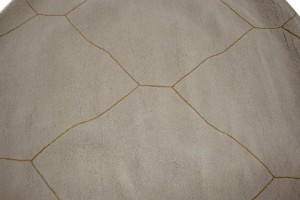 Beige Geometric Modern 4X4 Hand-Tufted Round Rug