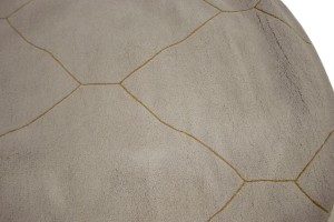 Beige Geometric Modern 4X4 Hand-Tufted Round Rug