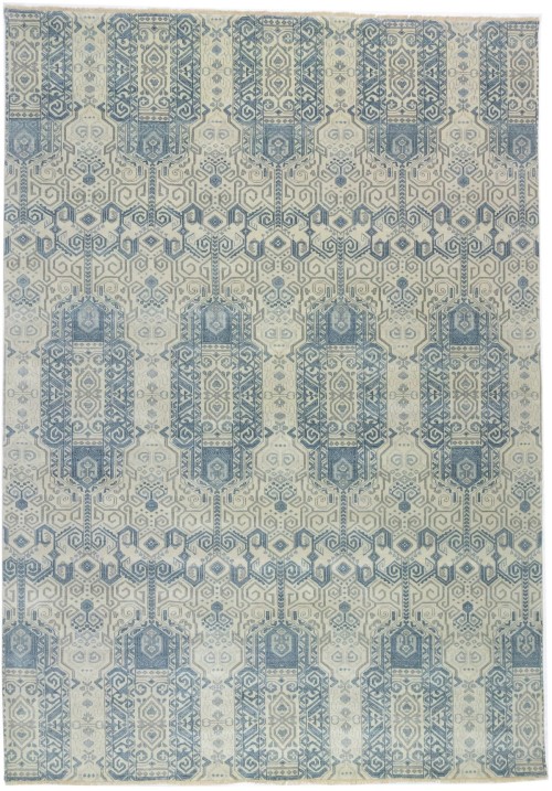 Cream Geometric 10X14 Contemporary Rug