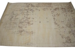 Distressed Cream Floral 4X6 Hand-Loomed Modern Rug
