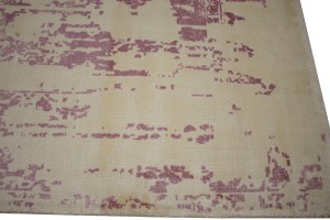 Distressed Cream Floral 4X6 Hand-Loomed Modern Rug