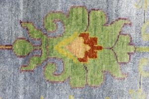 Gray Floral 12X16 Osh Chobi Oriental Rug
