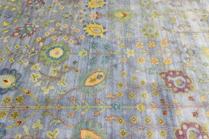 Gray Floral 12X16 Osh Chobi Oriental Rug