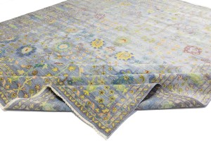 Gray Floral 12X16 Osh Chobi Oriental Rug