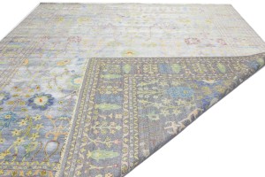 Gray Floral 12X16 Osh Chobi Oriental Rug