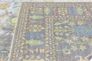Gray Floral 12X16 Osh Chobi Oriental Rug