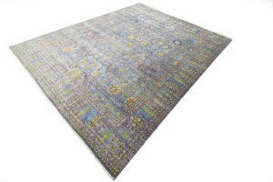 Gray Floral 12X16 Osh Chobi Oriental Rug