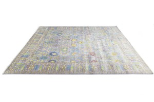 Gray Floral 12X16 Osh Chobi Oriental Rug