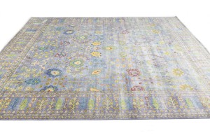 Gray Floral 12X16 Osh Chobi Oriental Rug