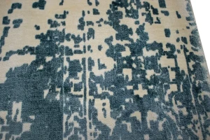 Distressed Slate Blue Floral 4X6 Hand-Loomed Modern Rug