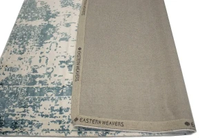 Distressed Slate Blue Floral 4X6 Hand-Loomed Modern Rug