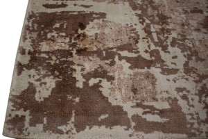 Distressed Brown Floral 4X6 Hand-Loomed Modern Rug