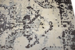 Distressed Brown Cream Floral 5X8 Hand-Loomed Modern Rug