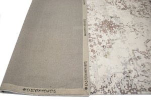 Distressed Brown Cream Floral 5X8 Hand-Loomed Modern Rug