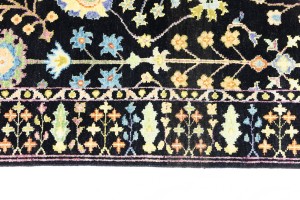Black Floral 4X6 Osh Chobi Oriental Rug
