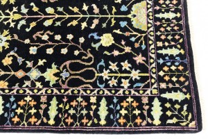 Black Floral 4X6 Osh Chobi Oriental Rug