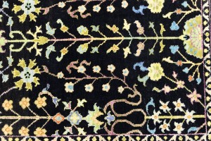 Black Floral 4X6 Osh Chobi Oriental Rug